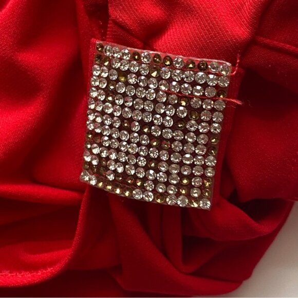 JOne Sizeeph Ribkoff Cold Shoulder Bloe Woman 16 Red Boat Neck Bling Slinky FLAW - Picture 12 of 14